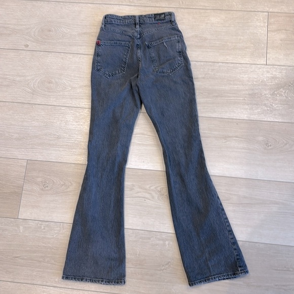 BDG Urban Outfitters Stretch High-Rise Flare Distressed Black Jeans Size 24 - Picture 2 of 9
